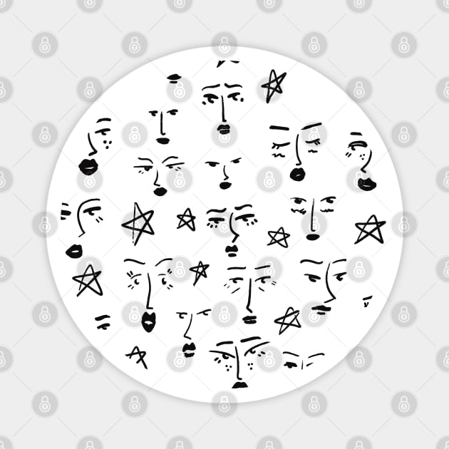 Face expressions with stars Magnet by THESOLOBOYY